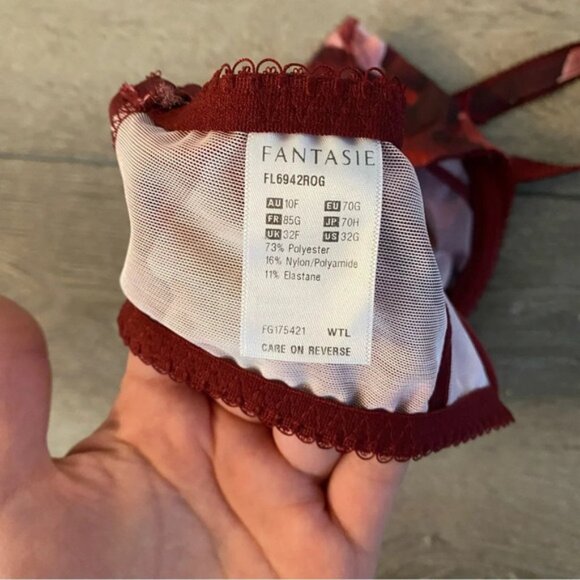 Fantasie Floral Lace Bra - Burgundy and Pink - Picture 4 of 5